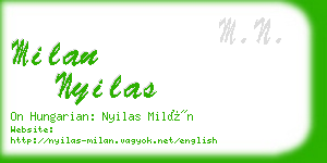 milan nyilas business card